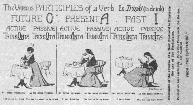 [Postcard: The Various Participles of a Verb.]