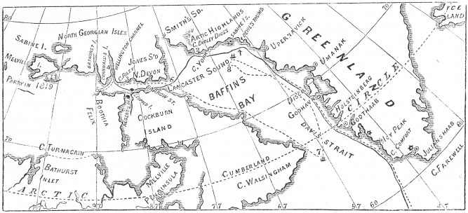 MAP SHOWING THE ROUTE OF THE EXPEDITION.