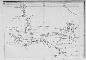 MAP OF PART OF NORTH AMERICA
Being a portion of the Map of the World in "Cook's Third Voyage," published in 1784
Hearne's route was first published on this map