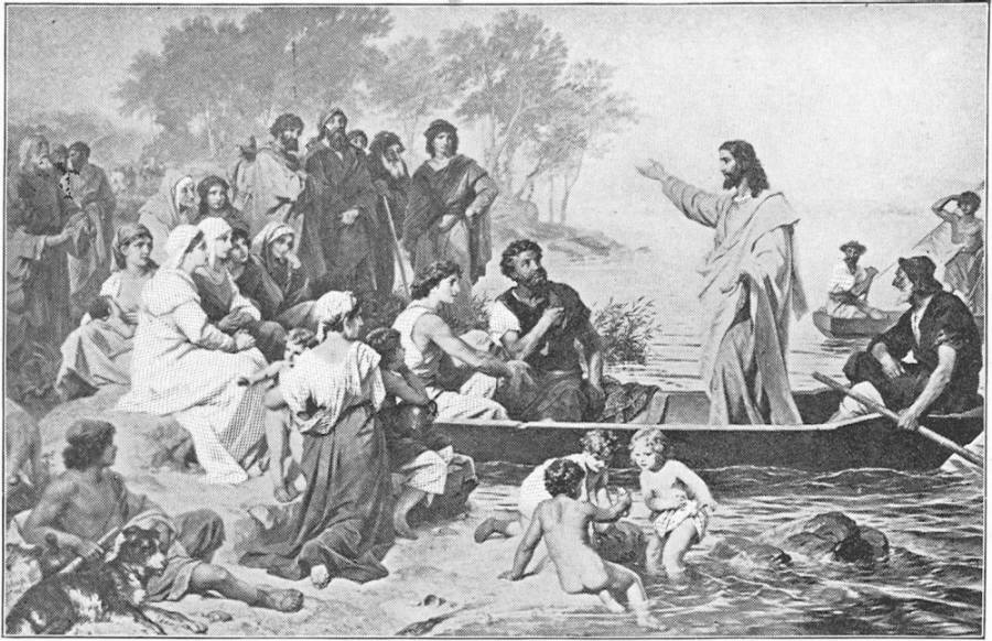 Jesus Preaches from a Boat.
