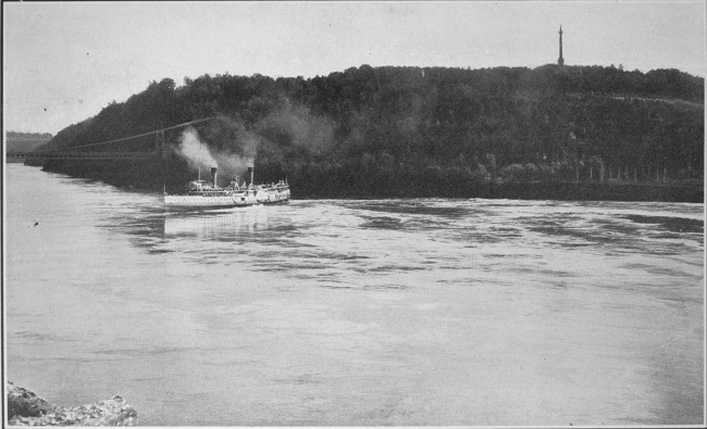 Niagara Navigation Co. Steamer "spinning" in the Rapids
below Queenston Heights. Page 105