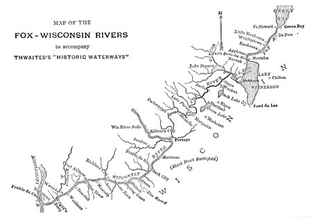 MAP OF THE
FOX-WISCONSIN RIVERS