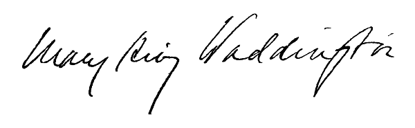 Mary King Waddington signature.