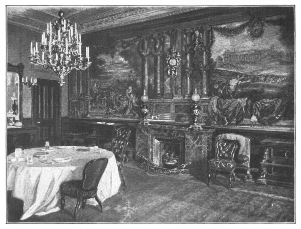 The Dining room of the French Embassy, London, Showing its Two Famous Gobelin Tapestries