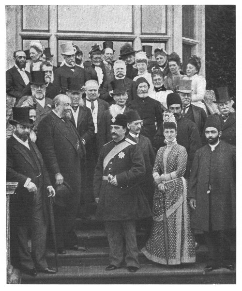 Group at Hatfield House during the visit of the Shah of Persia, July, 8, 1889