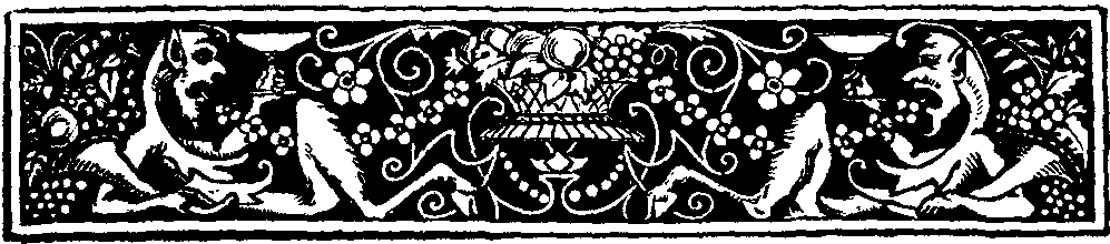 decorative woodcut of drinking devils
