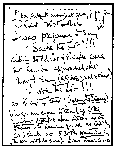 A LETTER FROM THE LATE LORD FISHER.