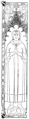 Gautier Bardins, bailli et conseiller du roi au XIIIe
sicle, d'aprs sa pierre tombale. (H. Bordier, Philippe de Remi, sire
de Beaumanoir, Paris, 1869, in-8.)