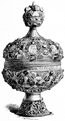 Vase en cuivre maill par G. Alpas de Limoges.
(Commencement du XIIIe sicle.)