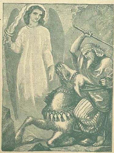 angel with sword and Balaam