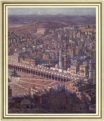 Illustration: Bird's-eye View of Makkah, the Most Sacred City, as
 seen from the Jabal Abi-Qubais.