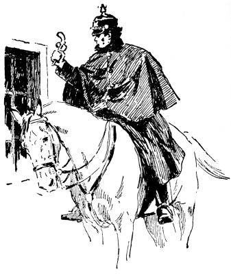 soldier on horseback at window