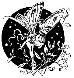 Butterfly fairy flying at night