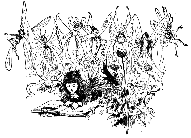 girl reading fairy stories