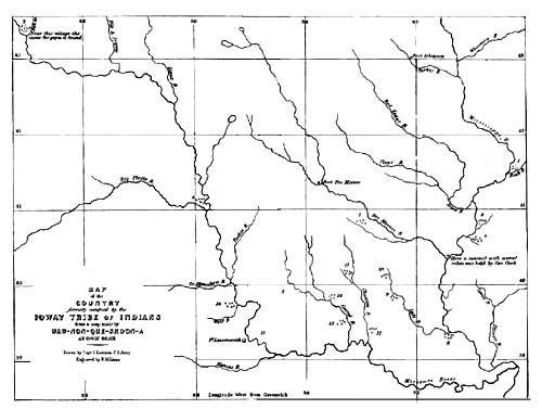 MAP of the COUNTRY formerly occupied by the IOWAY TRIBE of INDIANS