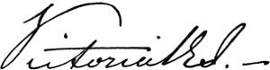 Victoria R.I. signature