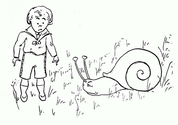 Child and snail