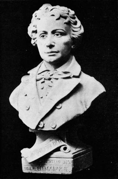 Bust of Alois Senefelder.