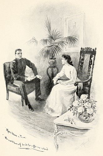 He seated himself beside her, coffee-cup in hand