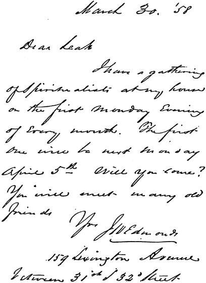 Autograph Letter of John W. Edmonds