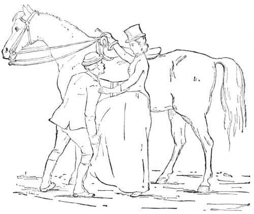 Fig. 17.—Lady ready to mount her horse.