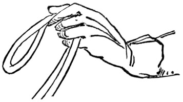 Fig. 26.—Snaffle-reins; both in the left
hand.