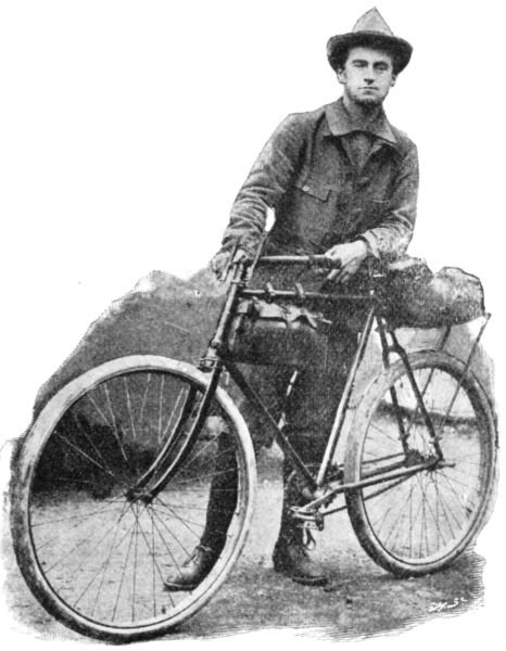 MR. EDWARD LUNN AND THE BICYCLE HE RODE ROUND THE WORLD.