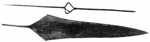CONGO SPEAR HEAD AS CASH. THE BARB IS JOINED TO THE SPEAR.