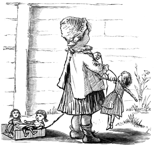 Girl with dolls