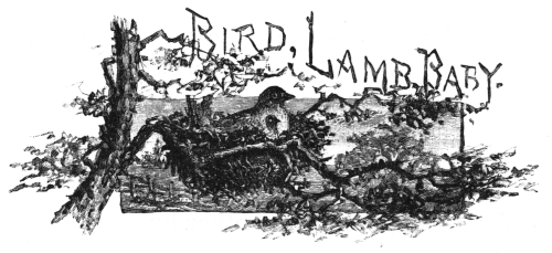 Bird in a tree, branches spell: BIRD, LAMB, BABY.