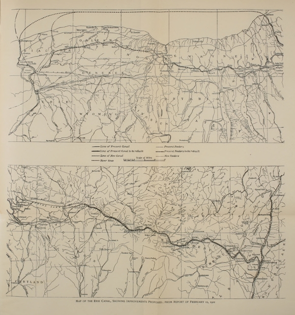 Map of the Erie Canal, Showing Improvements Proposed; from Report of February 12, 1901