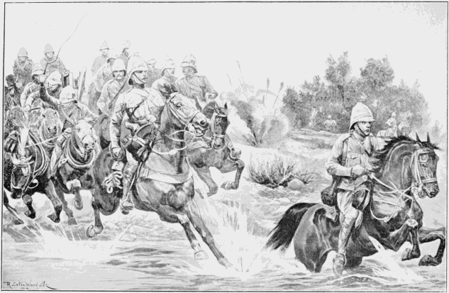 THE GREAT ADVANCE: ROYAL HORSE ARTILLERY (CAVALRY DIVISION) CROSSING THE VAAL