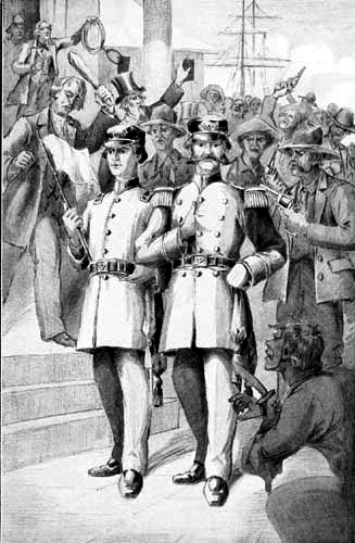 Captain Bailey and Midshipman Read Facing the New
Orleans Mob