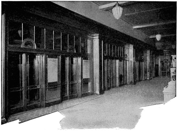 Row of elevator doors