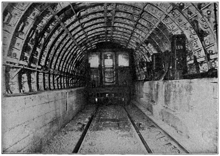 Subway car and signals in tunnel