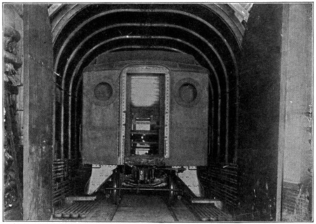 Paint drying oven with passenger car inside