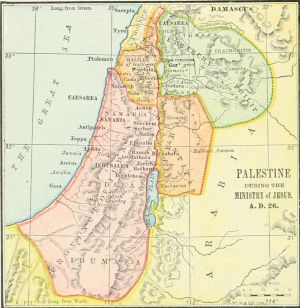 map: PALESTINE DURING THE MINISTRY of JESUS. A.D. 26.