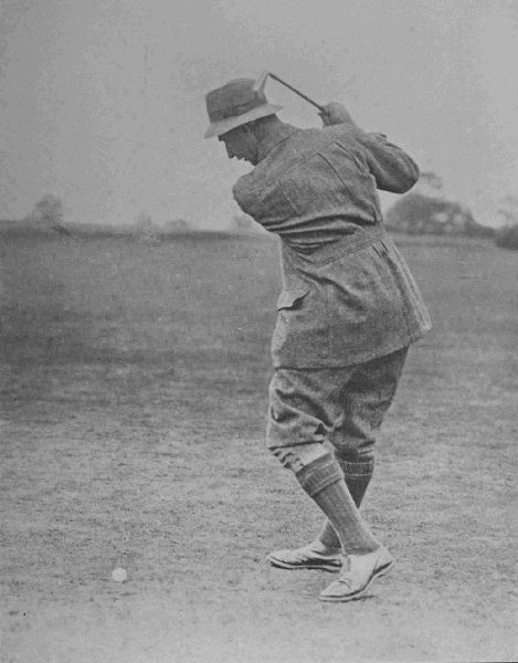 PLATE III.

HARRY VARDON

At the top of his swing, showing his weight mainly on the left leg.
This characteristic is very marked in Vardon's play.
