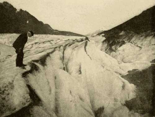 The Author Looking into a Crevasse