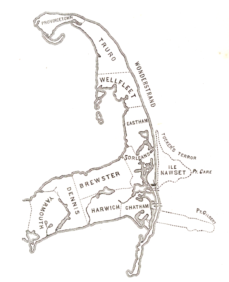 A MAP OF CAPE COD AS IT APPEARED AT THE BEGINNING
OF THE 17th CENTURY.