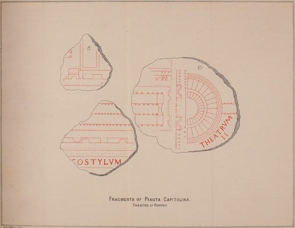Fragments of Pianta Capitolina. Theatre of Pompey