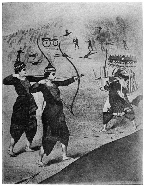 Killing of Rāwan, the demon king of Ceylon, from whom the Gonds are supposed to be descended