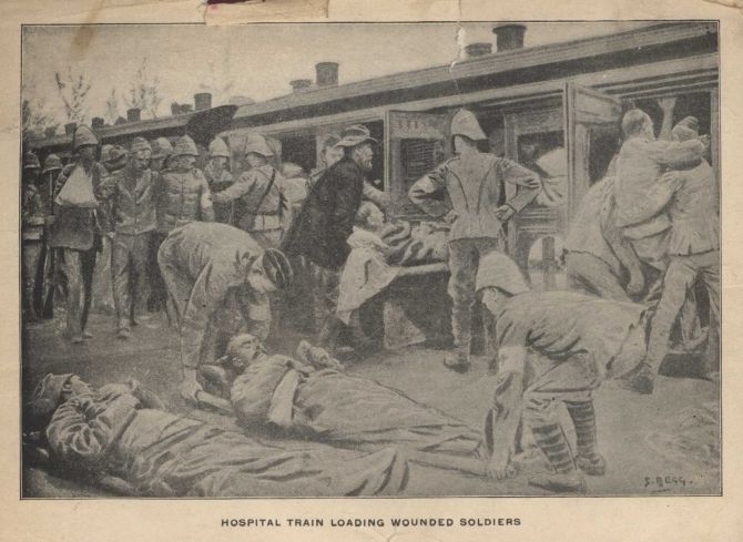 HOSPITAL TRAIN LOADING WOUNDED SOLDIERS