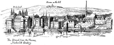 The Strand from the Thames, Sixteenth Century