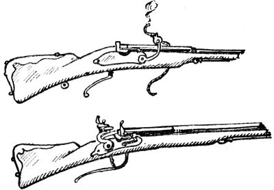 drawing of two gun stocks