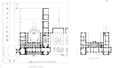 Plate I. Drawing of the ground plan and upper story