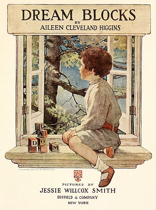 Title page with boy sitting in window