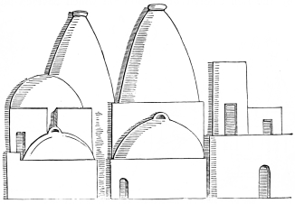 Fig. 60.—Assyrian Dwellings. Relief from Coyundjic.