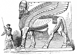 Fig. 67.—Winged Bull from Nimrud. (British Museum.)