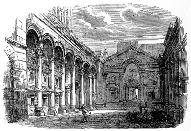 Fig. 293.—Court of the Palace of Diocletian at
Spalatro.